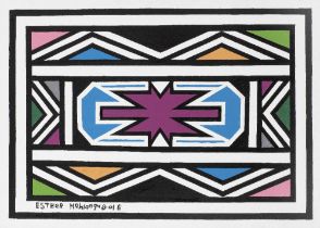 Esther Mahlangu (South African, born 1935) Untitled (framed)