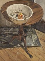 Christopher Bramham (British, 1952) Small Still Life on a Round Table