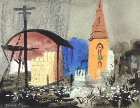 John Piper C.H. (British, 1903-1992) A Study for the Lithograph Seaton