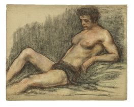 Austin Osman Spare (British, 1886-1956) Babs, A Reclining Male Nude