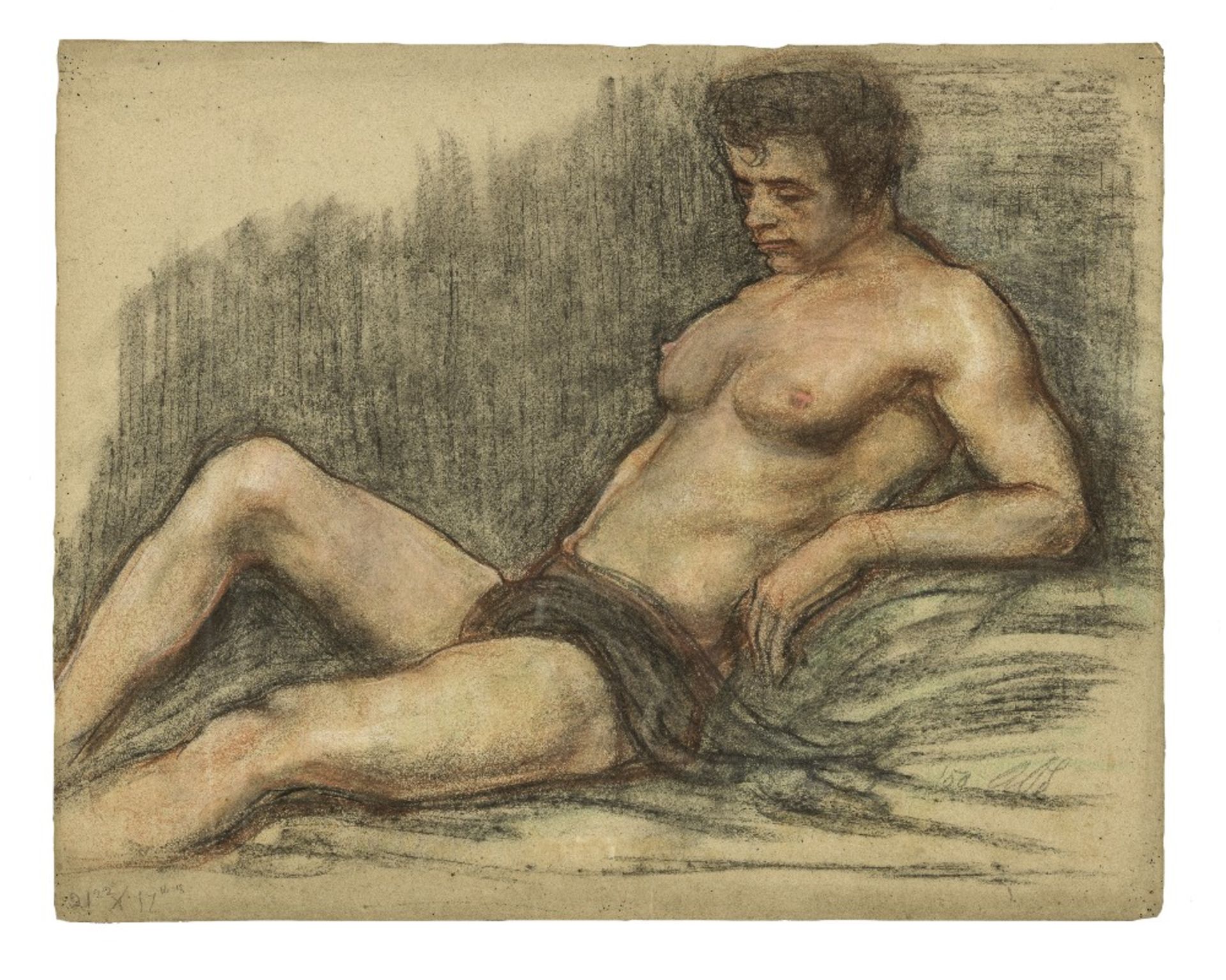 Austin Osman Spare (British, 1886-1956) Babs, A Reclining Male Nude