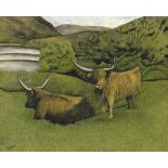 James Lloyd (British, 1905-1974) Highland Cattle