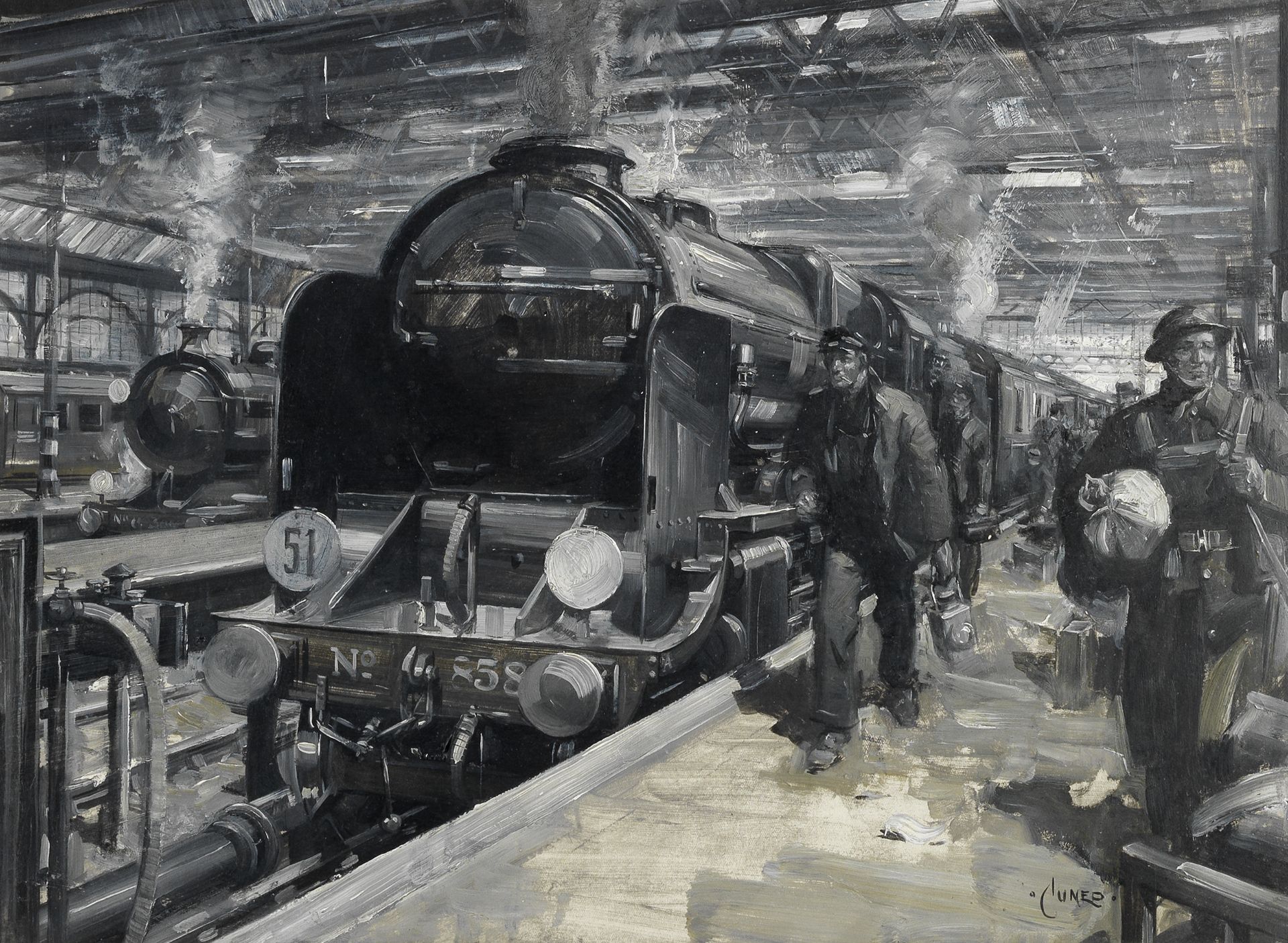 Terence Cuneo (British, 1907-1996) On the Platform