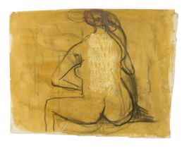 Roger Hilton (British, 1911-1975) Nude on Ochre (Executed circa 1958)
