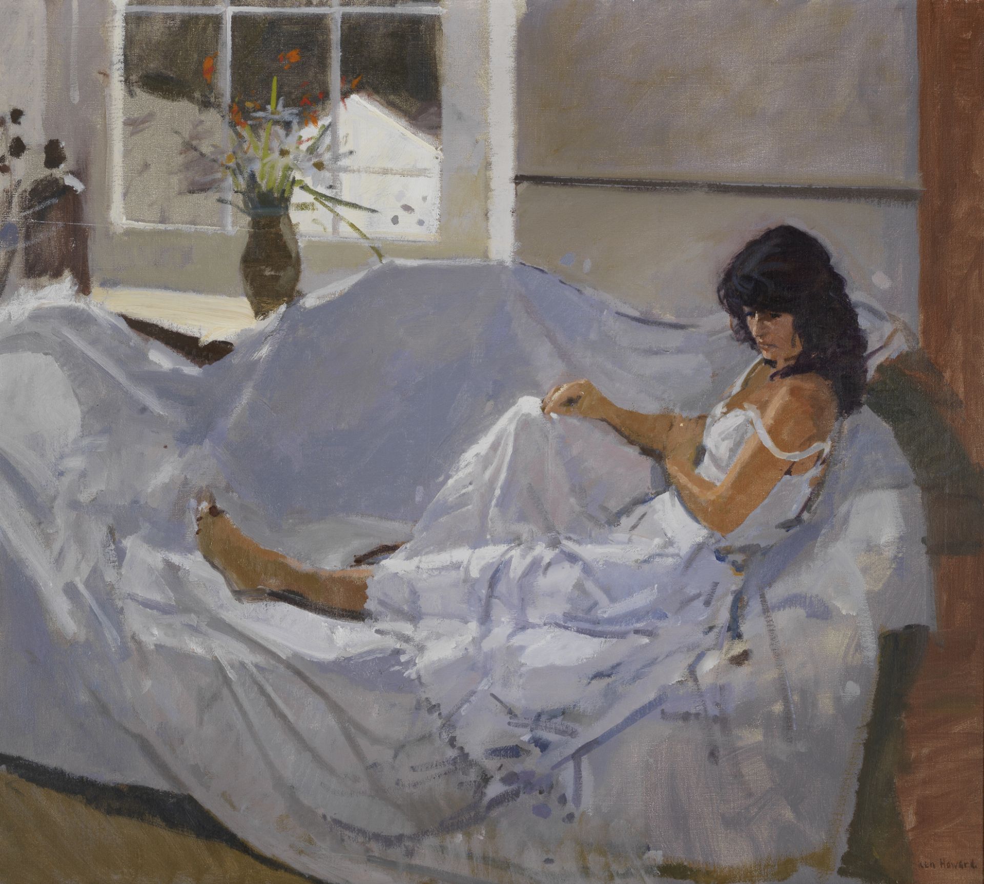 Ken Howard R.A. (British, 1932-2022) Dora, White on White