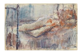 Walter Richard Sickert A.R.A. (British, 1860-1942) Nude on a Bed (Painted circa 1905-6)