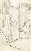 Walter Richard Sickert A.R.A. (British, 1860-1942) Study for L'armoire &#224; Glace 15.4 x 10cm ...