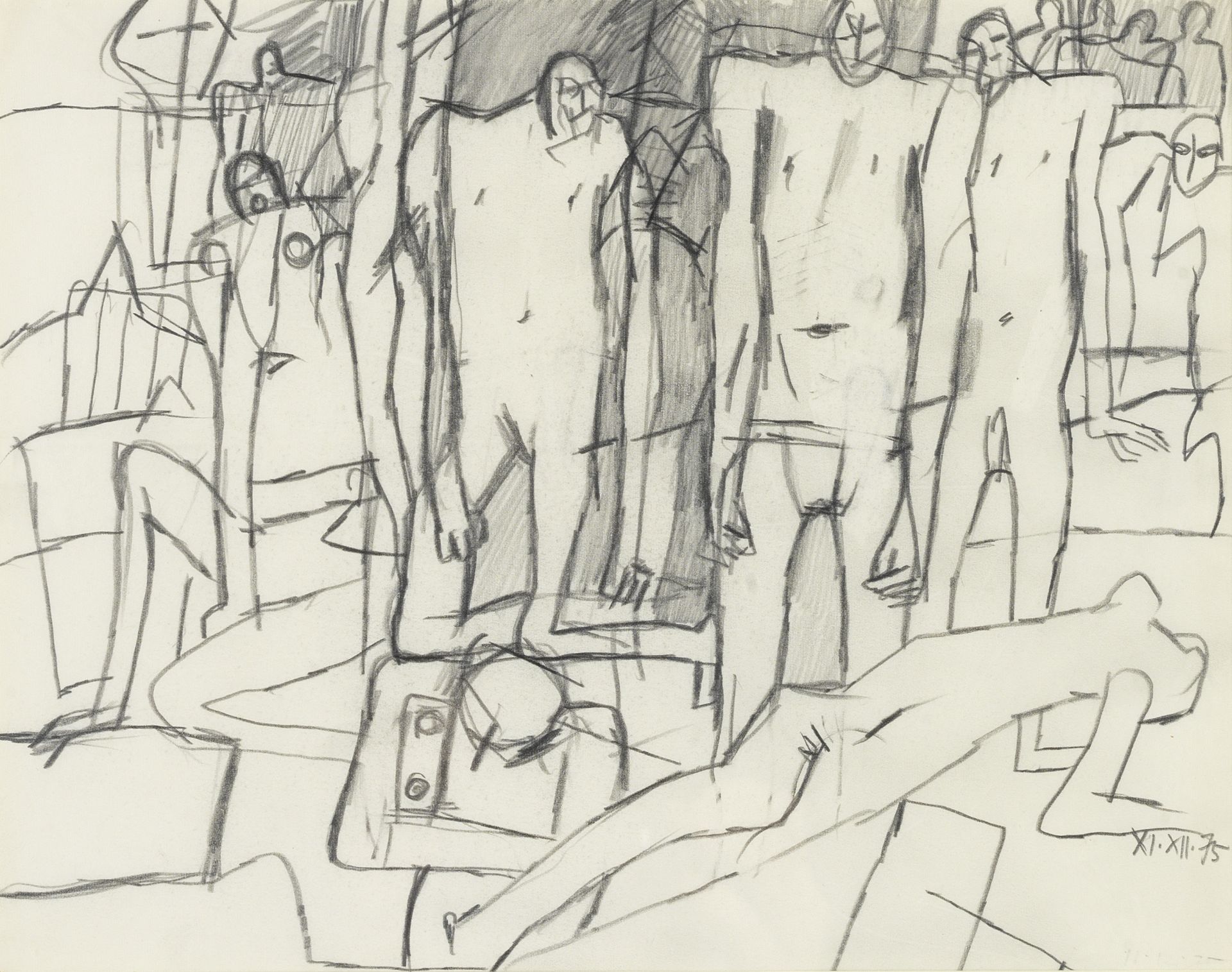 Keith Vaughan (British, 1912-1977) Crowd of Figures
