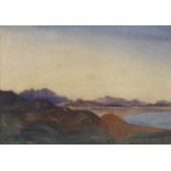 James Dickson Innes (British, 1887-1914) Canigou from Collioure, Sunset (Painted circa 1912)
