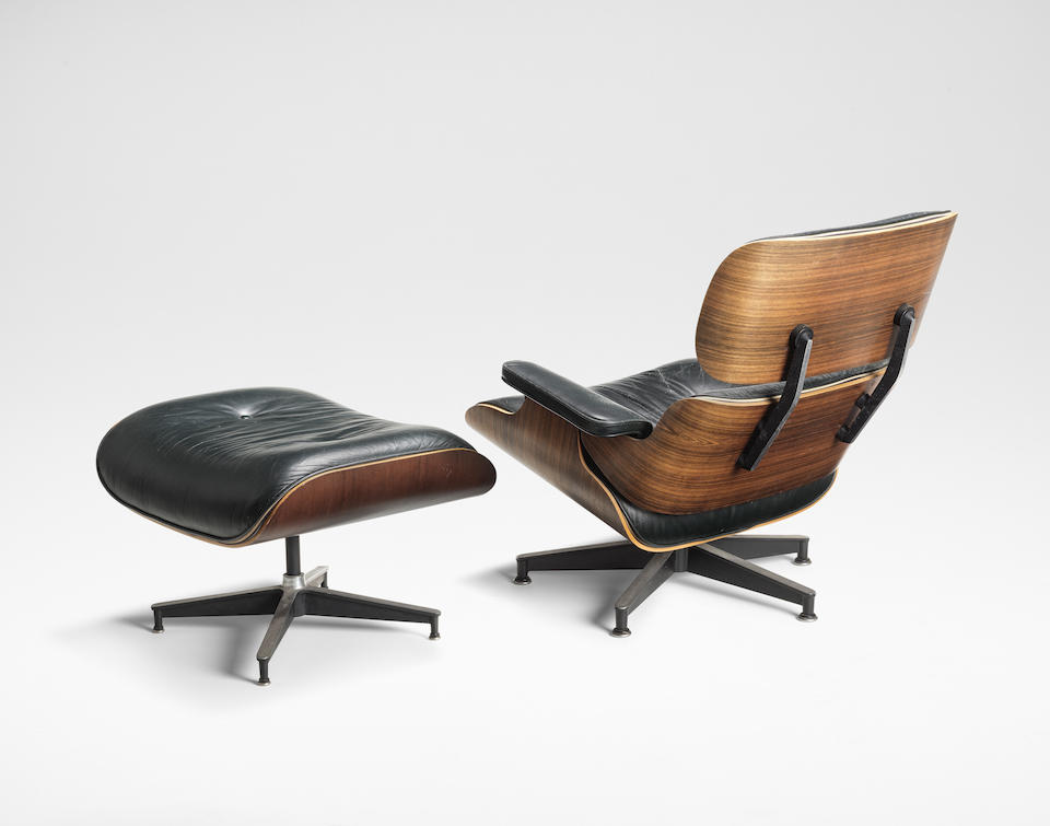 Charles and Ray Eames Lounge chair and ottoman, model nos. 670 and 671, designed 1956, produced ...