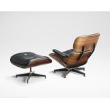 Charles and Ray Eames Lounge chair and ottoman, model nos. 670 and 671, designed 1956, produced ...