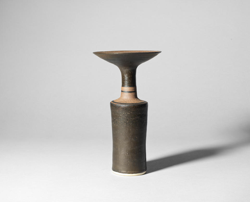 Lucie Rie Cylindrical vase with flaring lip, circa 1985 - Image 2 of 2