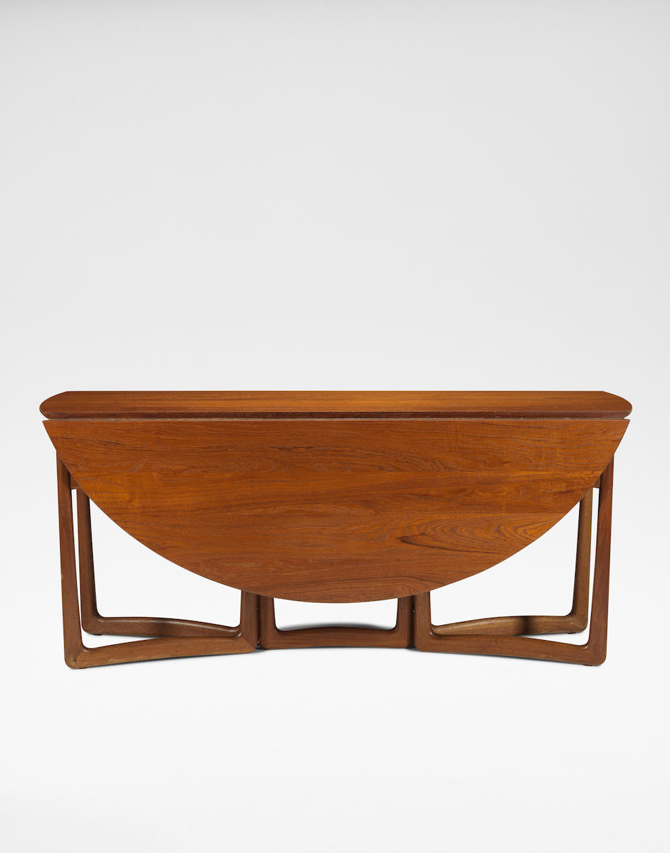 Peter Hvidt and Orla Mølgaard-Nielsen Drop-leaf console dining table, model no. 20/59, circ... - Image 2 of 2