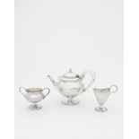 Omar Ramsden Three-piece tea set, 1923