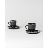 Lucie Rie and Hans Coper Two cups and saucers, circa 1954