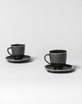 Lucie Rie and Hans Coper Two cups and saucers, circa 1954