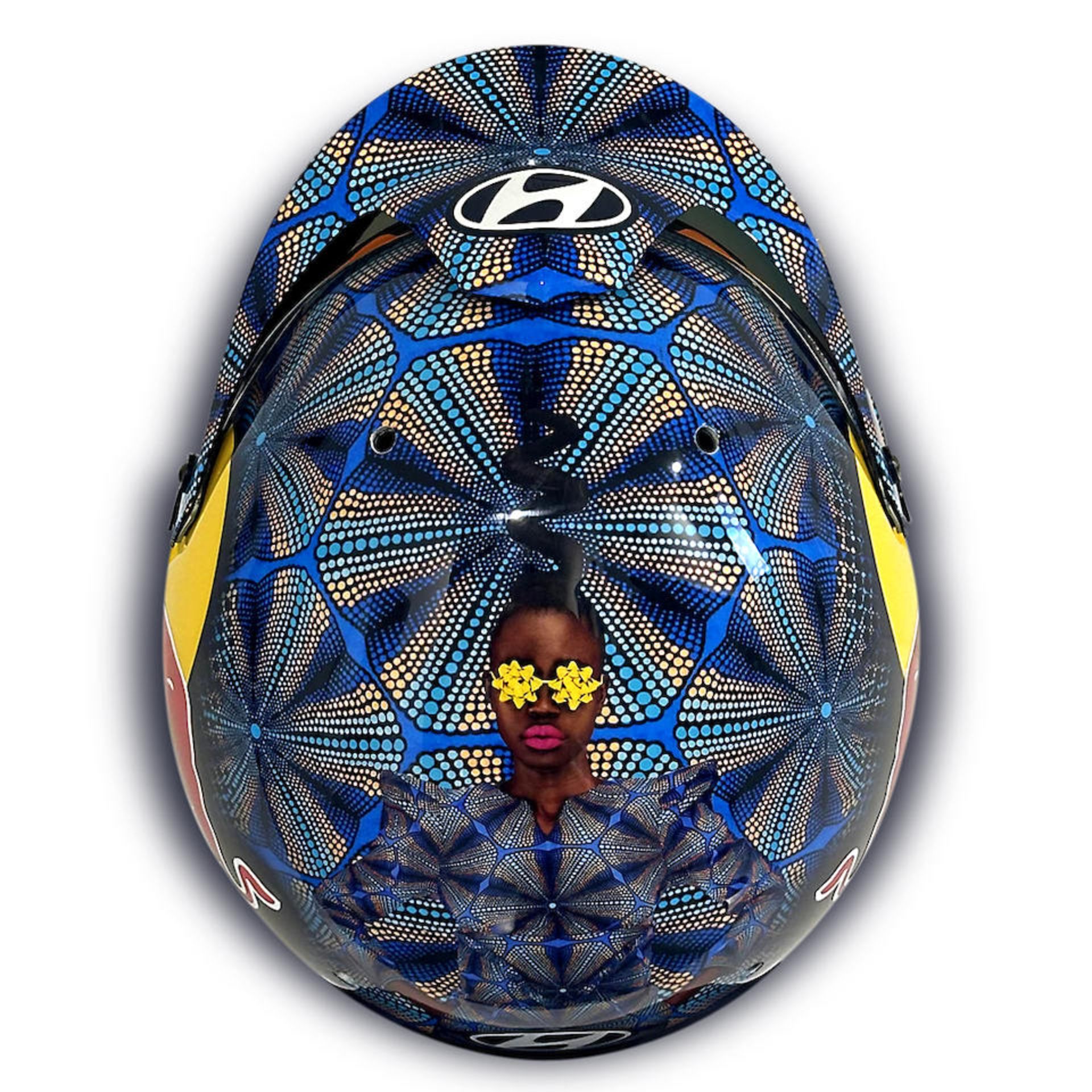 Thierry Neuville's 2024 WRC Safari Rally Kenya worn helmet designed by Thandiwe Muriu, - Image 4 of 15