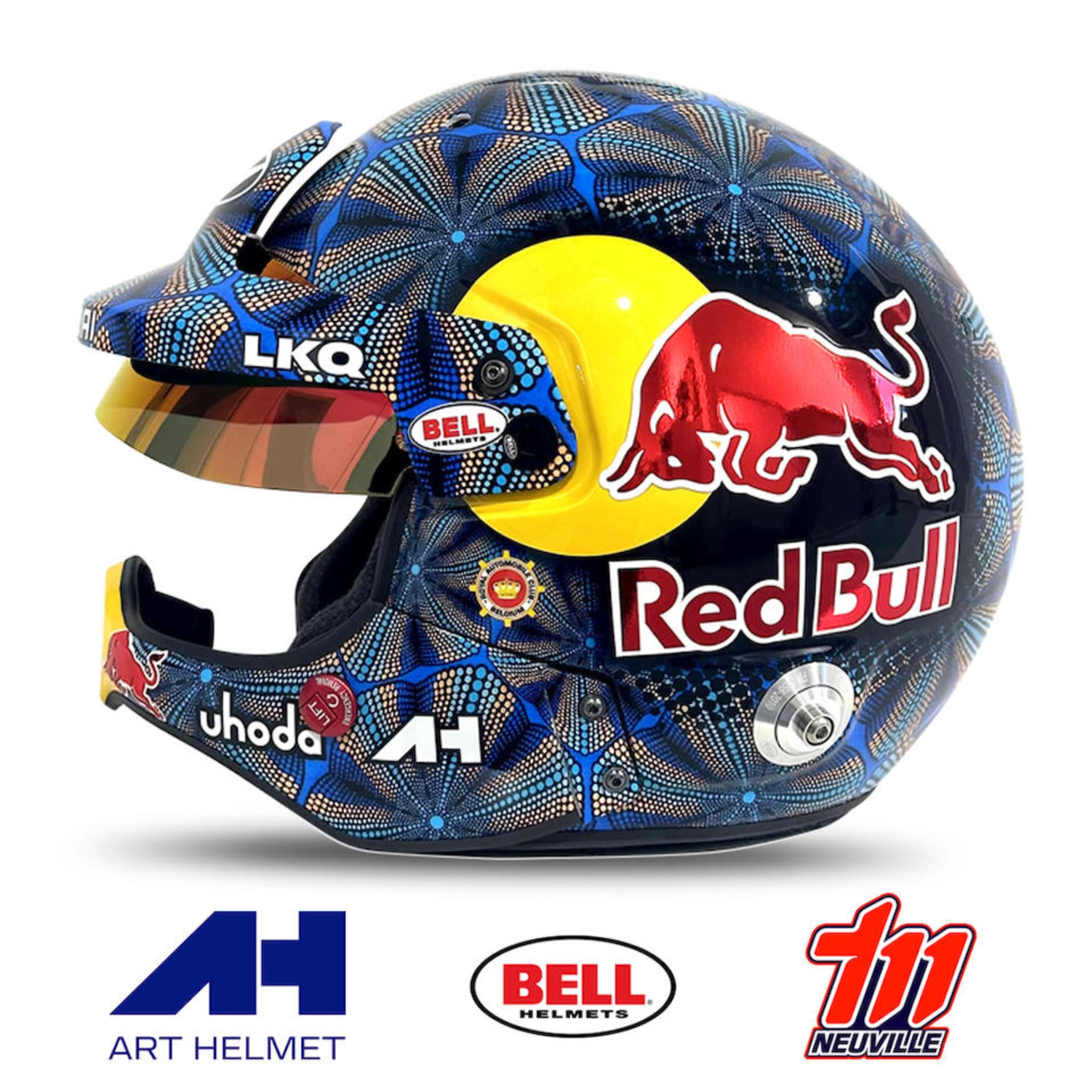 Thierry Neuville's 2024 WRC Safari Rally Kenya worn helmet designed by Thandiwe Muriu, - Image 3 of 15