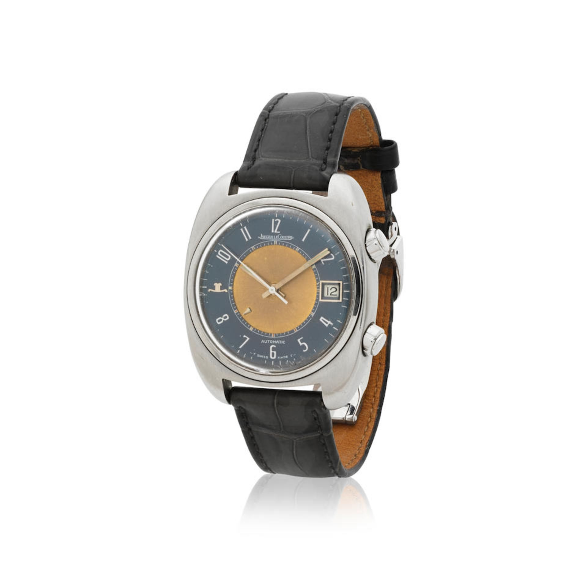 Jaeger-LeCoultre. A stainless steel automatic calendar and alarm wristwatch Jaeger-LeCoultre. Mo...