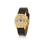 Jules Jurgensen. An 14K gold manual wind chronograph wristwatch Jules Jurgensen. Chronographe br...