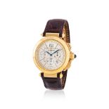 Cartier. A fine 18K gold automatic calendar chronograph wristwatch Cartier. Beau chronographe ...