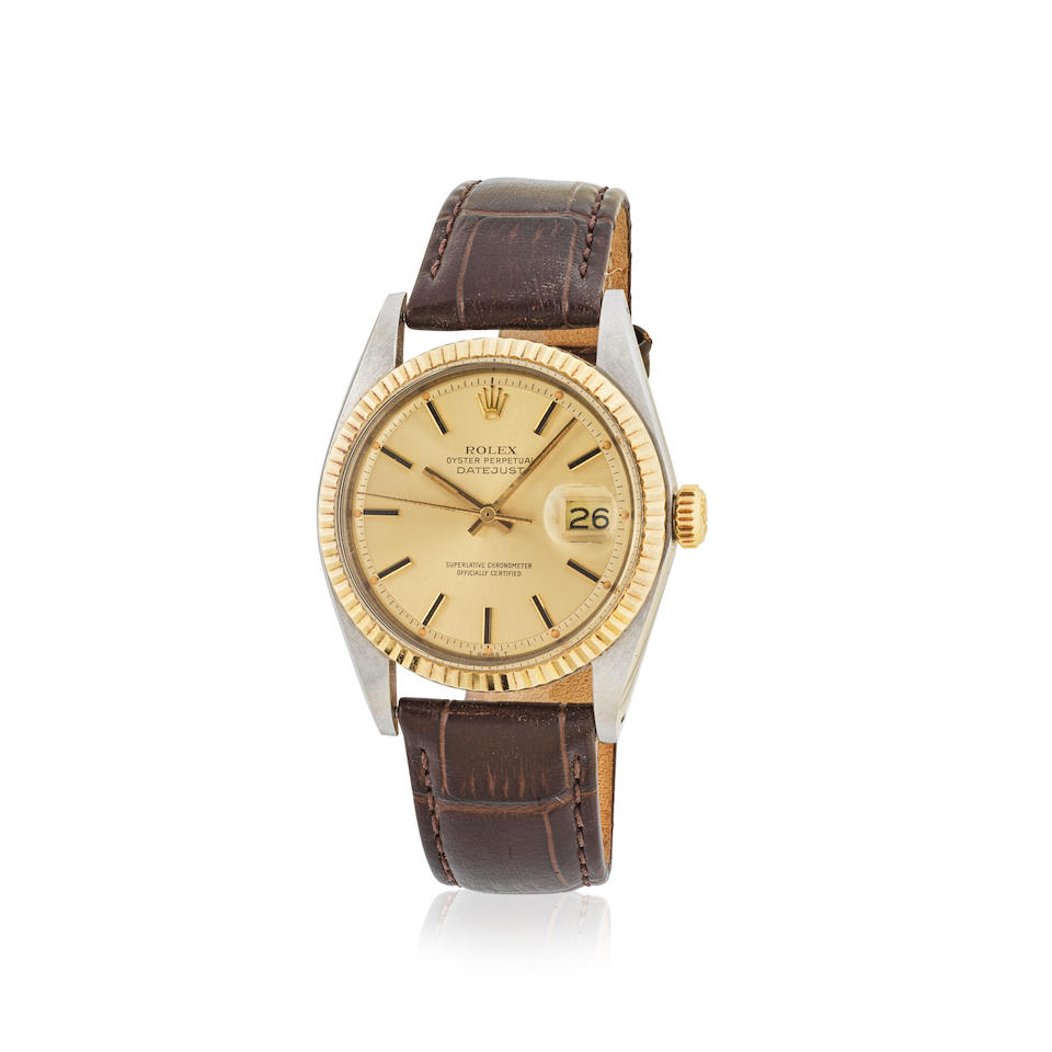 Rolex. A fine stainless steel and 18K gold automatic calendar wristwatch Rolex. Belle montre bra...