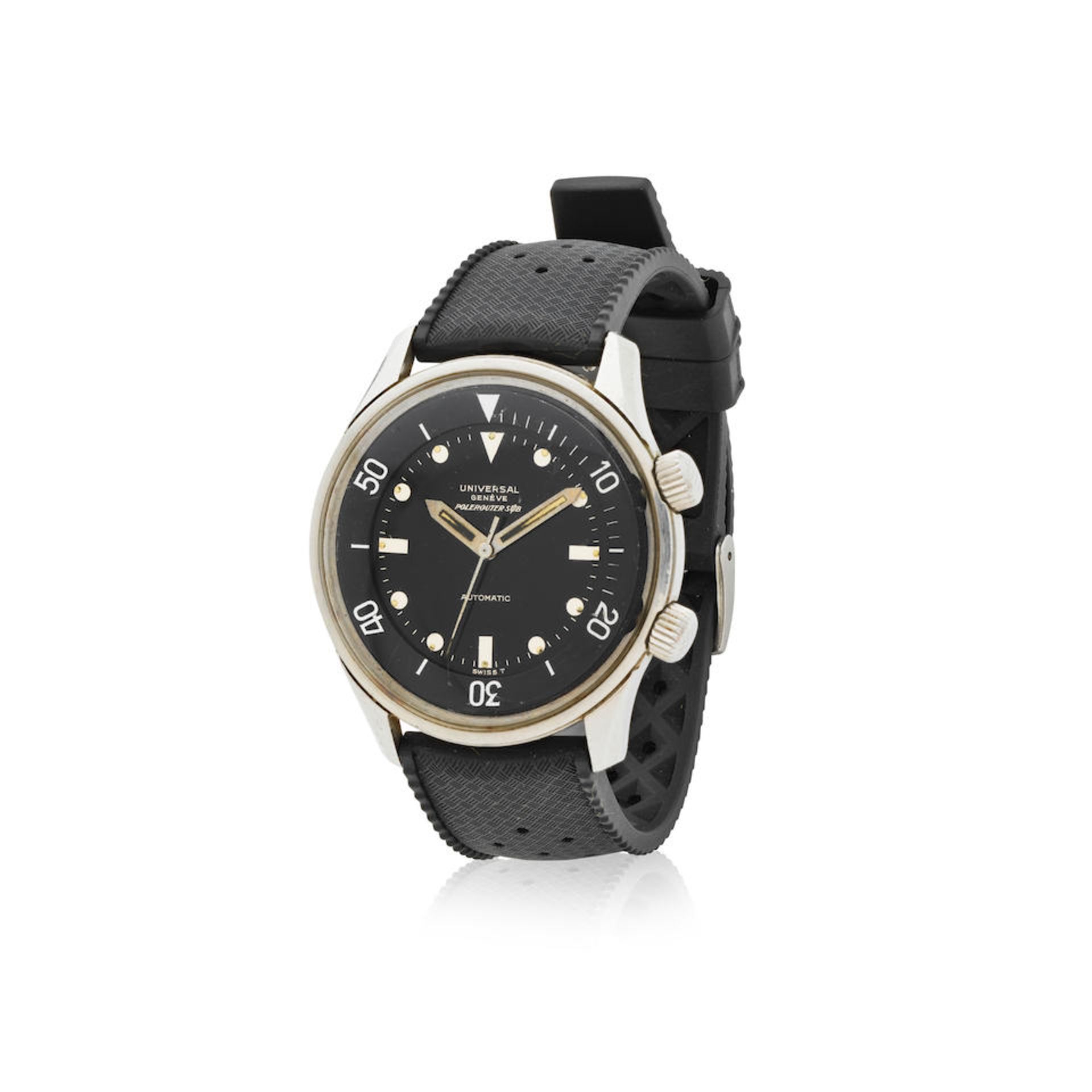 Universal Genève. A stainless steel automatic wristwatch Universal Genève. Montre brac...