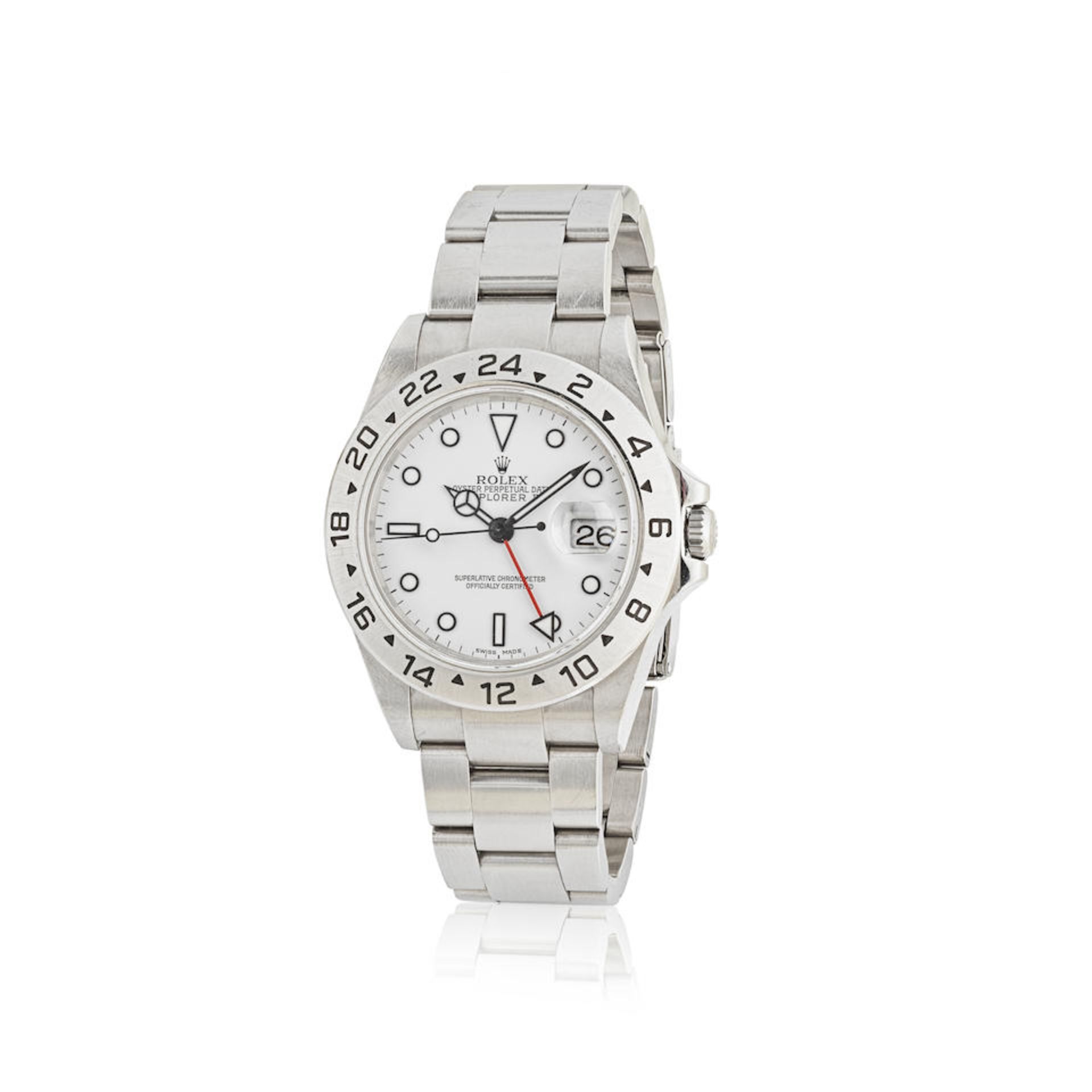 Rolex. A stainless steel automatic calendar bracelet watch with dual time zone Rolex. Montre bra...