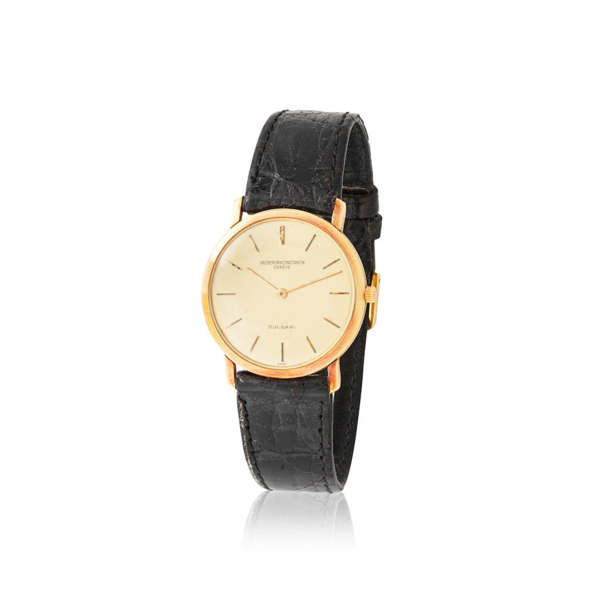 Vacheron & Constantin retailed by Bulgari. An 18K gold manual wind wristwatch Vacheron & Constan...