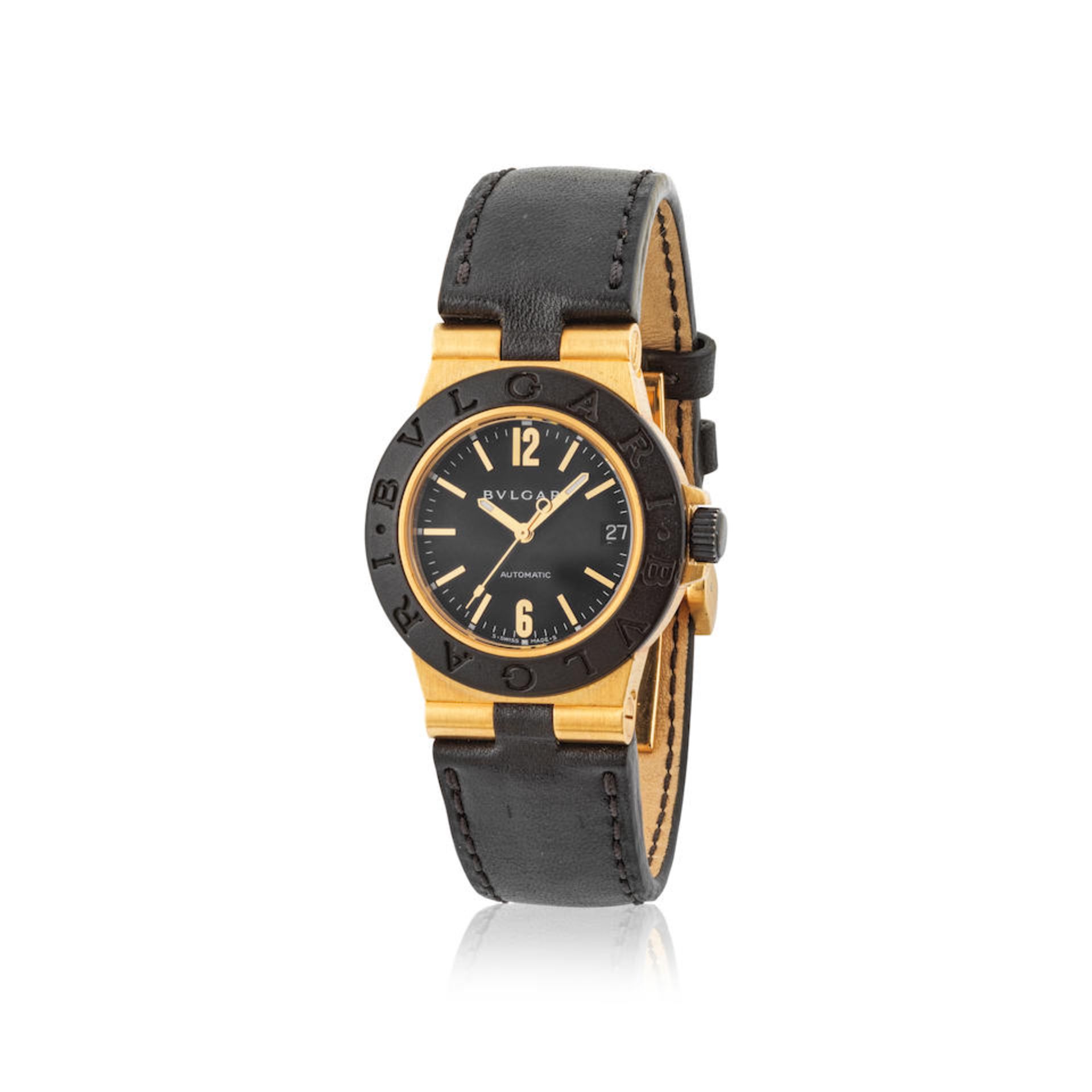 Bulgari. A fine 18K rose gold and titanium automatic calendar wristwatch Bulgari. Belle montre b...