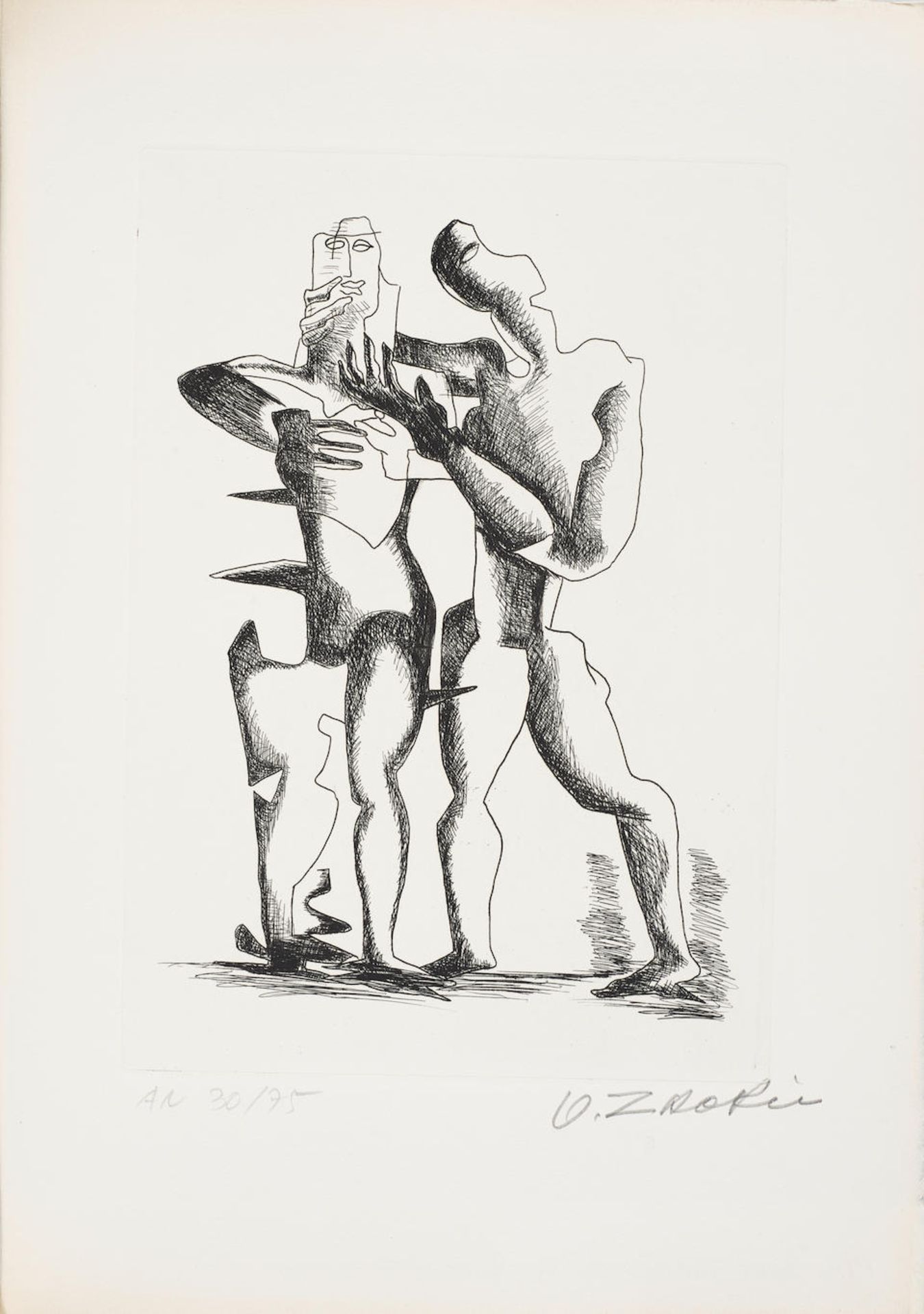 ZADKINE ILLUSTRATED APOLLINAIRE. APOLLINAIRE, GUILLAUME. 1880-1918; and OSSIP ZADKINE, illustrat...