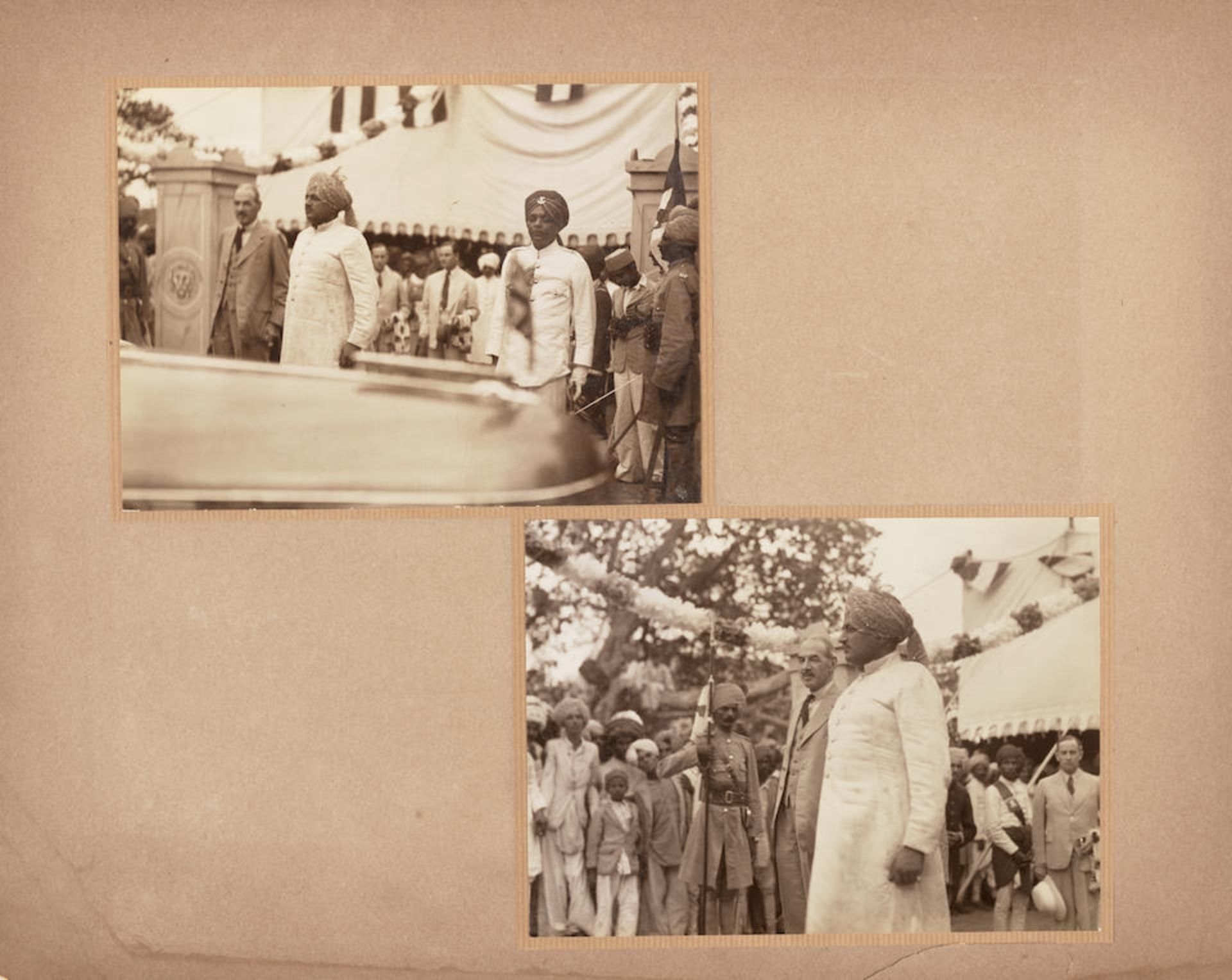 INDIA. [Installation Festivities, Dhrol, Kathiawar.] Photograph album, containing 128 black and ...