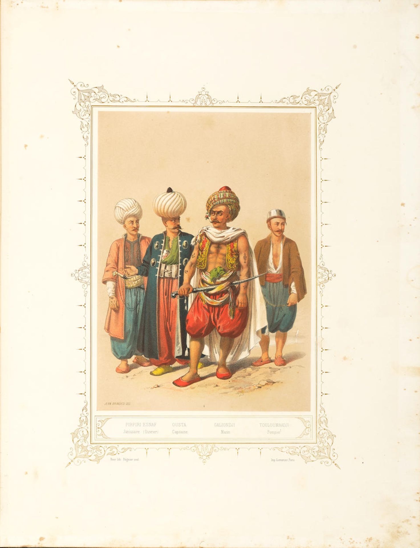 BRINDESI, GIOVANNI (JEAN). 1826-1888. Elbicei Atika. Musée des anciens costumes Turcs de Co...