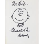 SCHULZ, CHARLES M. 1922-2000. TWO SIGNED BOOKS, ONE WITH ORIGINAL DRAWING: