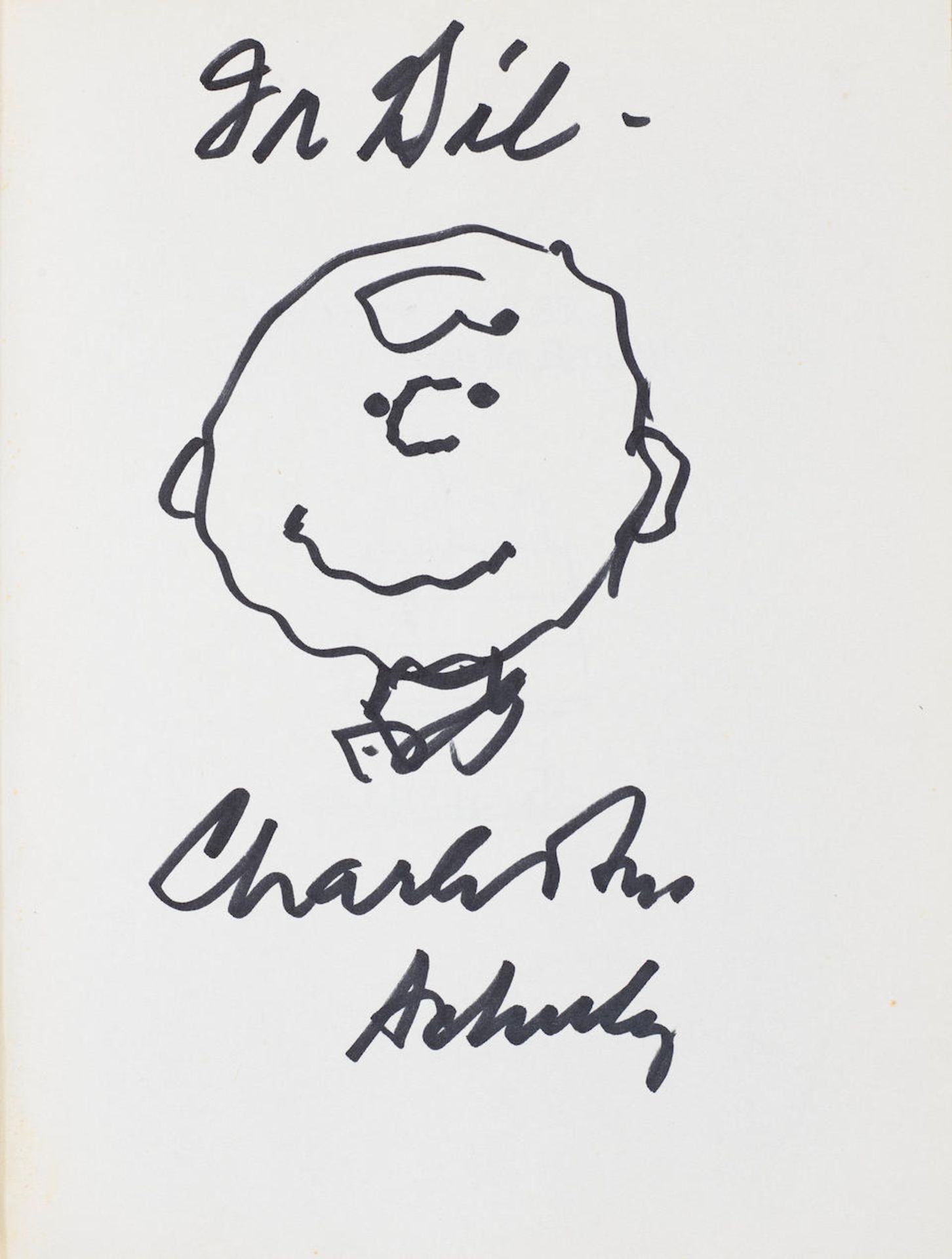 SCHULZ, CHARLES M. 1922-2000. TWO SIGNED BOOKS, ONE WITH ORIGINAL DRAWING: