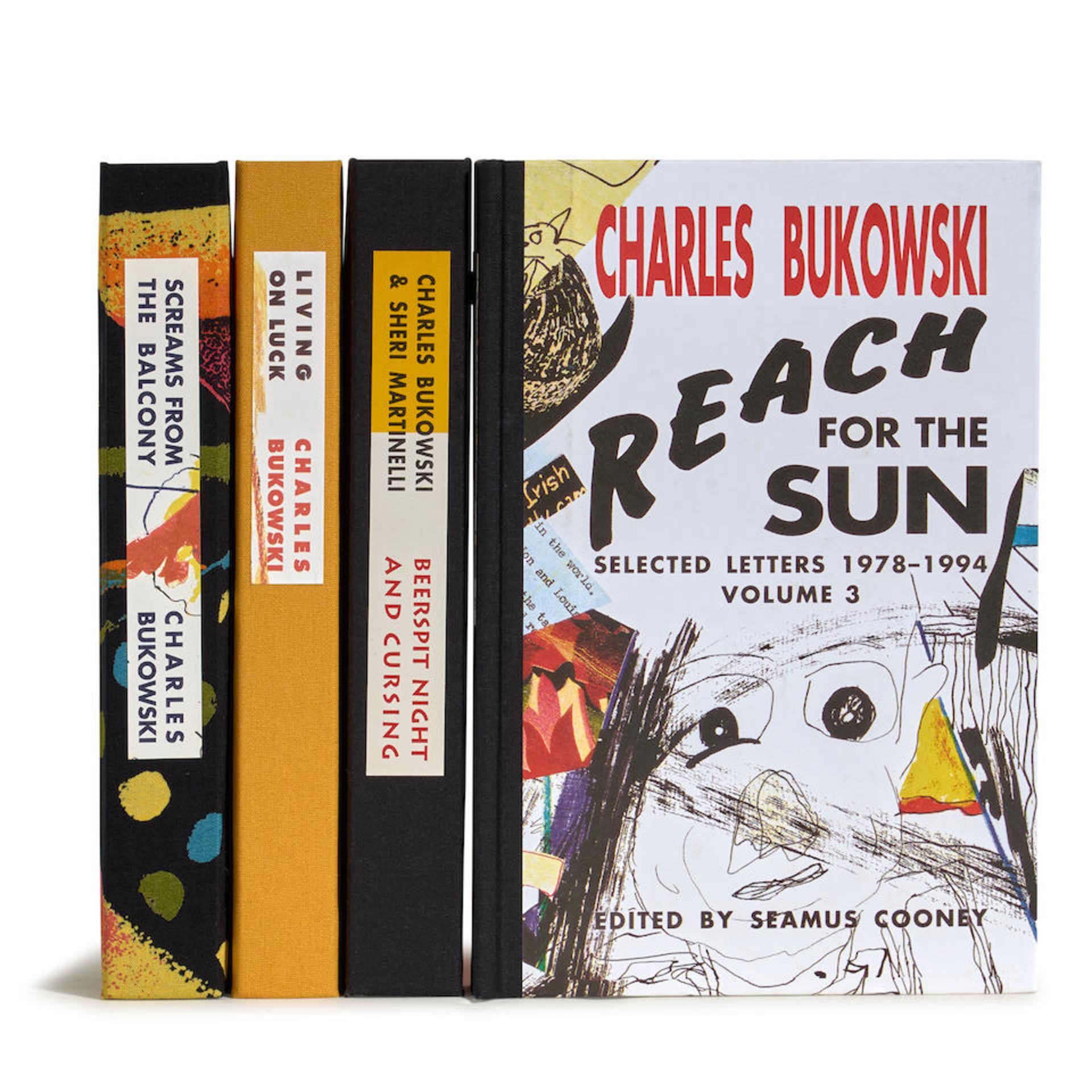 BUKOWSKI, CHARLES. 1920-1994. 4 VOLUMES LIMITED EDITION CORRESPONDENCE, 2 SIGNED: