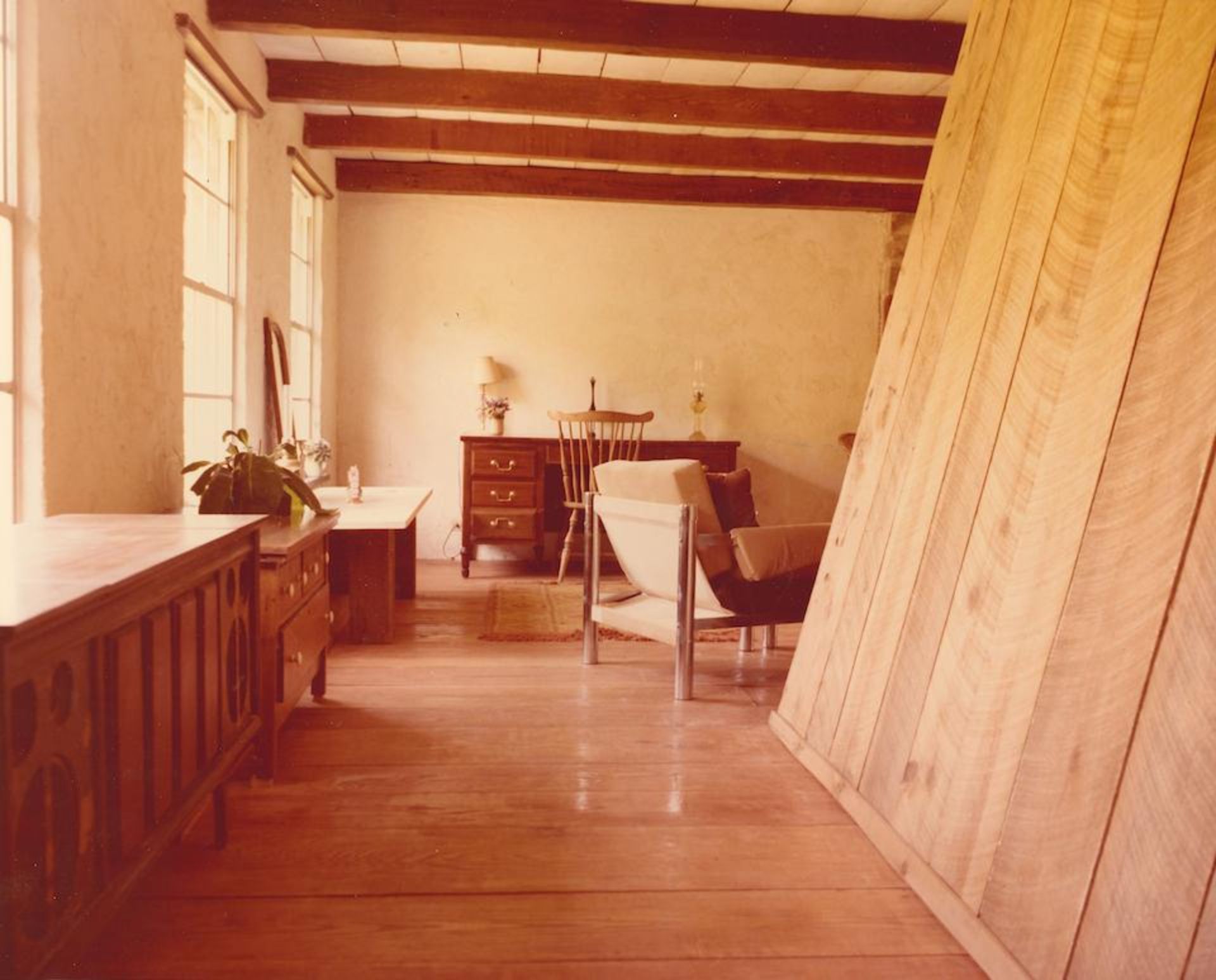 CORMAC MCCARTHY'S WRITING DESK. An antique cherrywood library desk, restored by hand by Cormac M... - Image 2 of 9