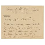 CARUSO GRANTS A NIGHT AT THE OPERA. CARUSO, ENRICO. 1873-1921. Autograph Note Signed ('E. Caruso...