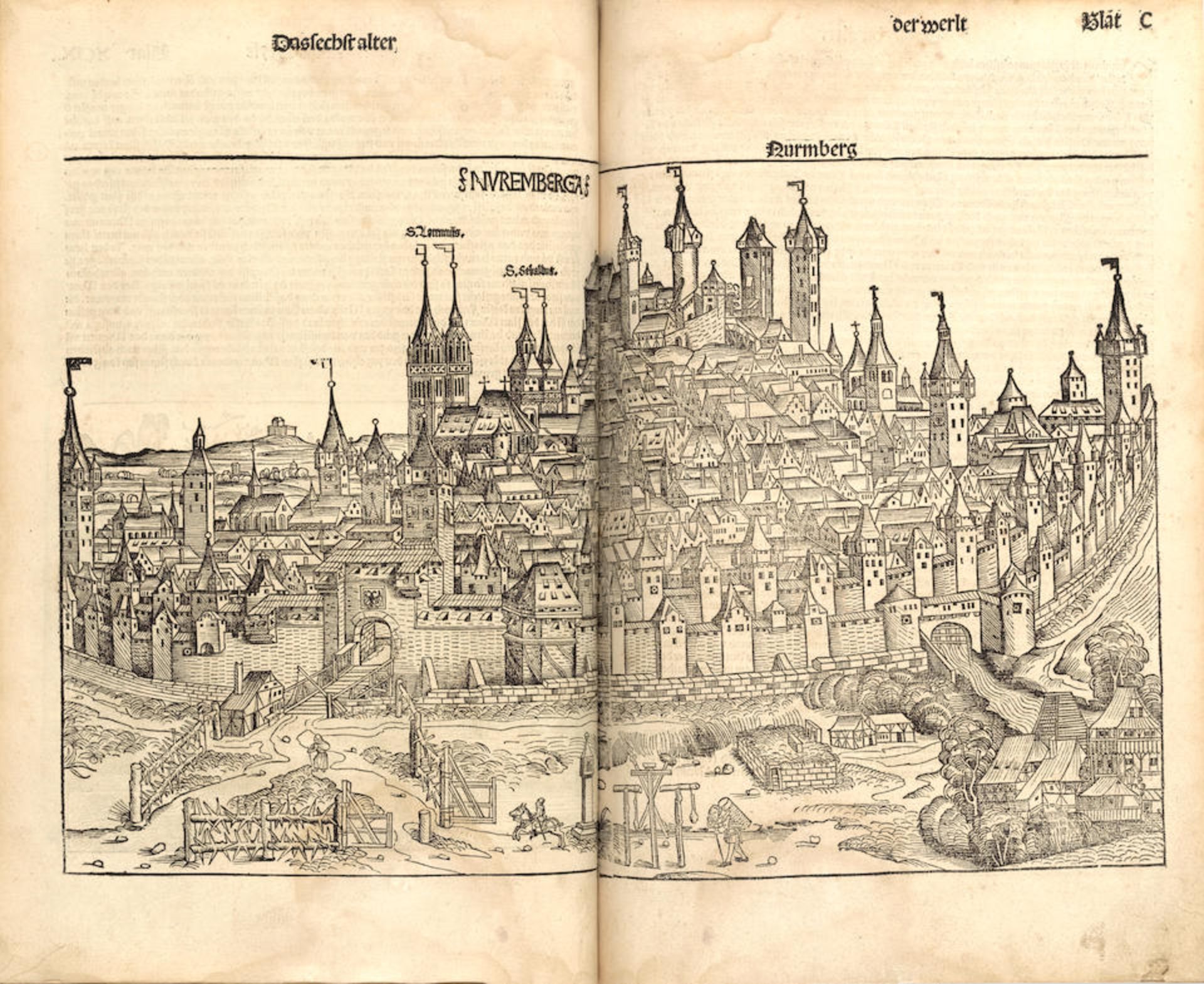 NUREMBERG CHRONICLE. SCHEDEL, HARTMANN. 1440-1514. Liber chronicarum. [in German: Das Buch der ...