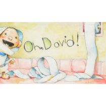 A DAVID SHANNON ILLUSTRATION FROM OH, DAVID! SHANNON, DAVID. B.1959. 'Oh, David!' Graphite and a...