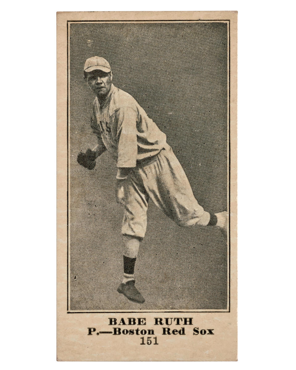 A BABE RUTH M101-4 1916 ROOKIE CARD #151 PSA EX 5, WITH GIMBELS INK STAMP ON THE VERSO. [Chicago...