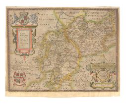 WARWICKSHIRE AND LEICESTERSHIRE. SAXTON, CHRISTOPHER. c.1540-1610. Warwic, Lecestriæq[ue] c...