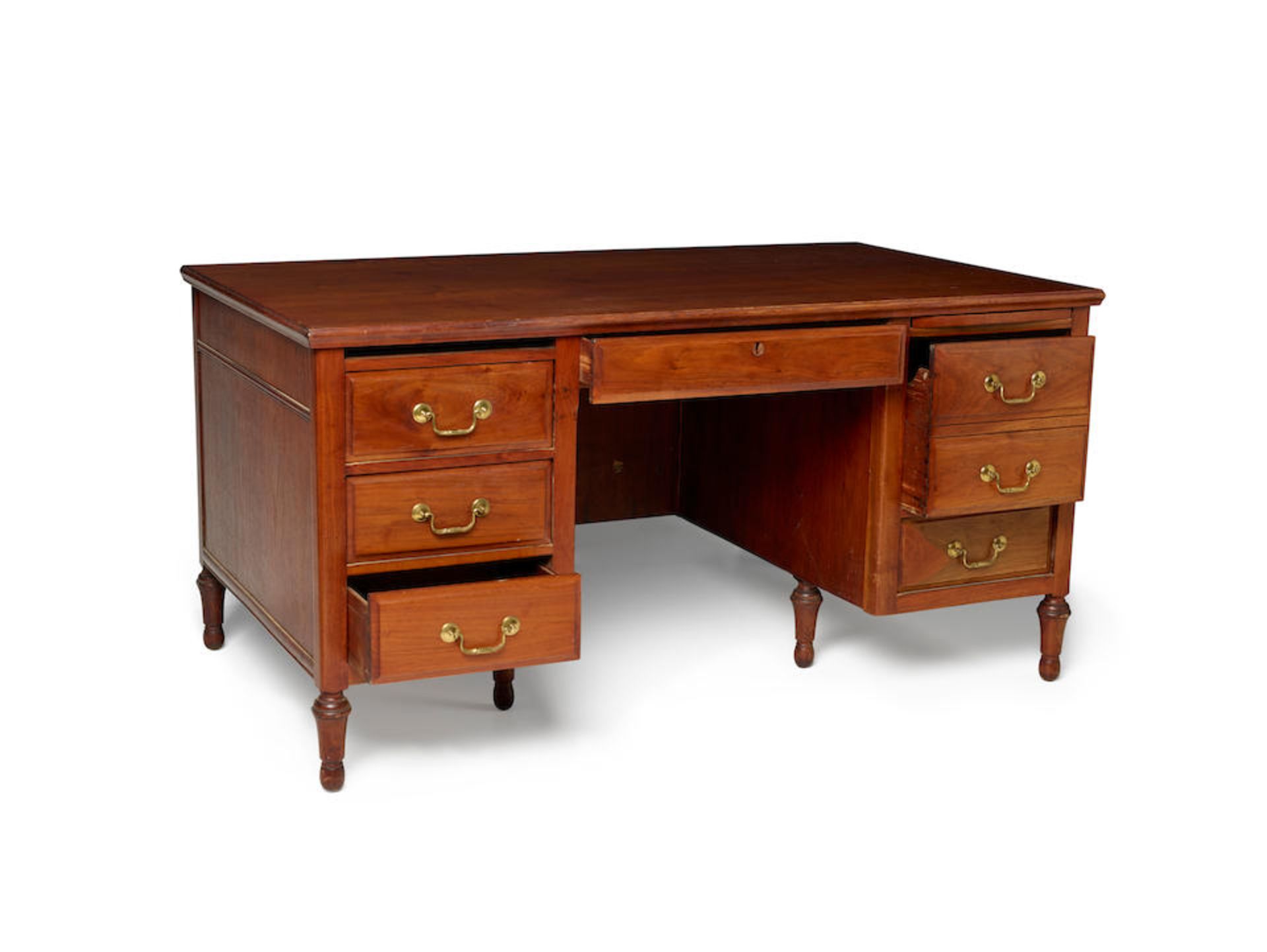 CORMAC MCCARTHY'S WRITING DESK. An antique cherrywood library desk, restored by hand by Cormac M... - Image 7 of 9