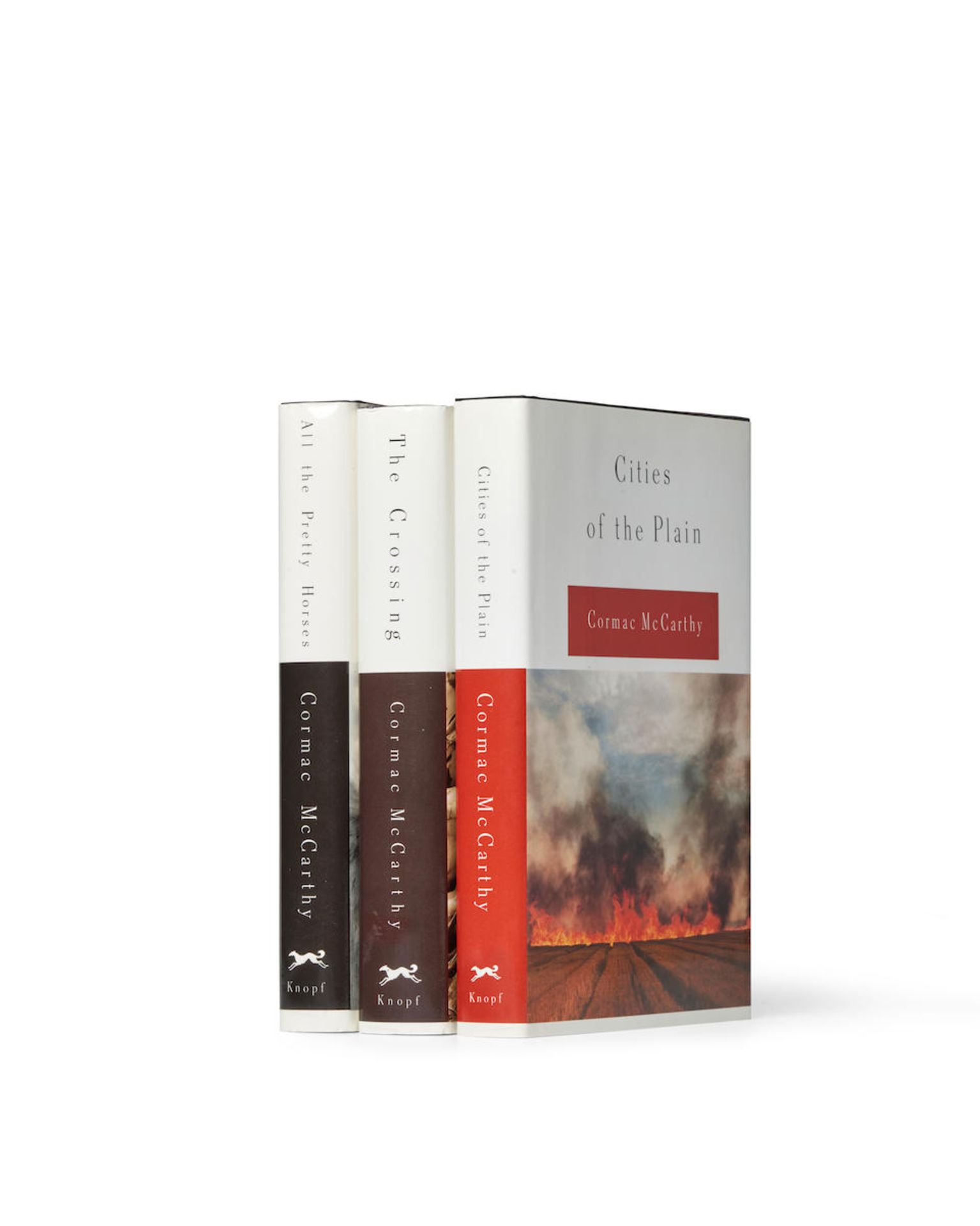 MCCARTHY, CORMAC. 1933-2023. The Border Trilogy. First editions, two inscribed by McCarthy, of a...