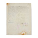 MALCOLM X. 1925-1965. Two annotated typescript drafts, the second signed ('Malcolm X,' cancelled...