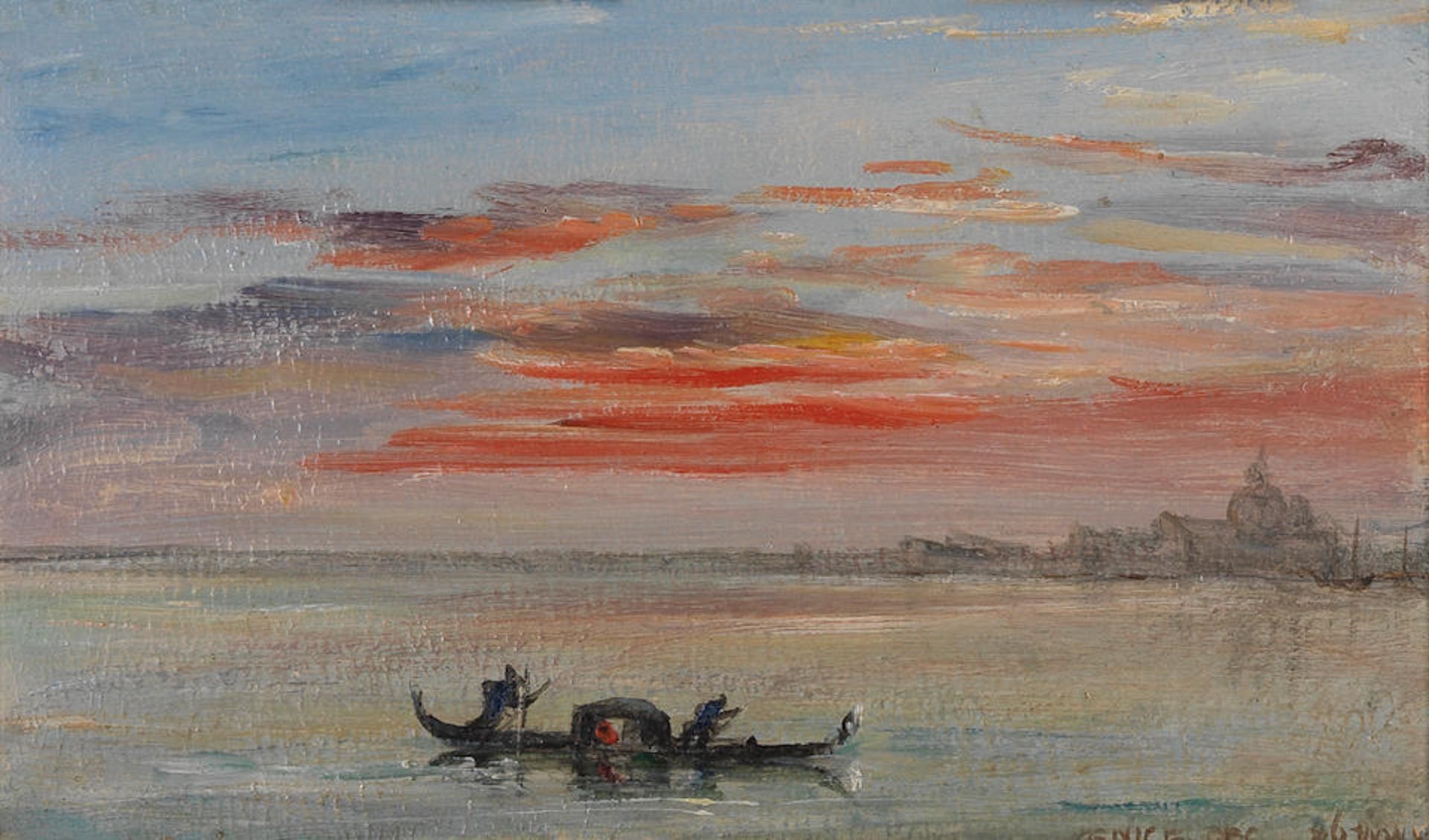 William White Warren (British, circa 1832-circa 1912) Venice at sunset