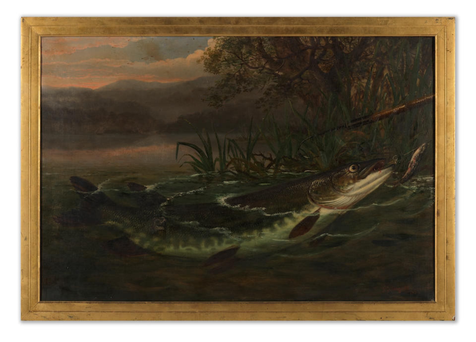 Thomas G. Targett (British 1828-1891) Pike on a hook - Bild 2 aus 3