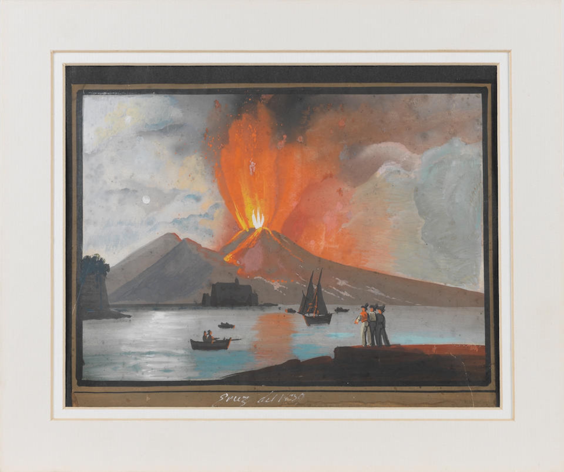 Neapolitan School, 19th Century Views of Vesuvius erupting 18.6 x 25.3cm (7 5/16 x 9 15/16in) an... - Bild 6 aus 7