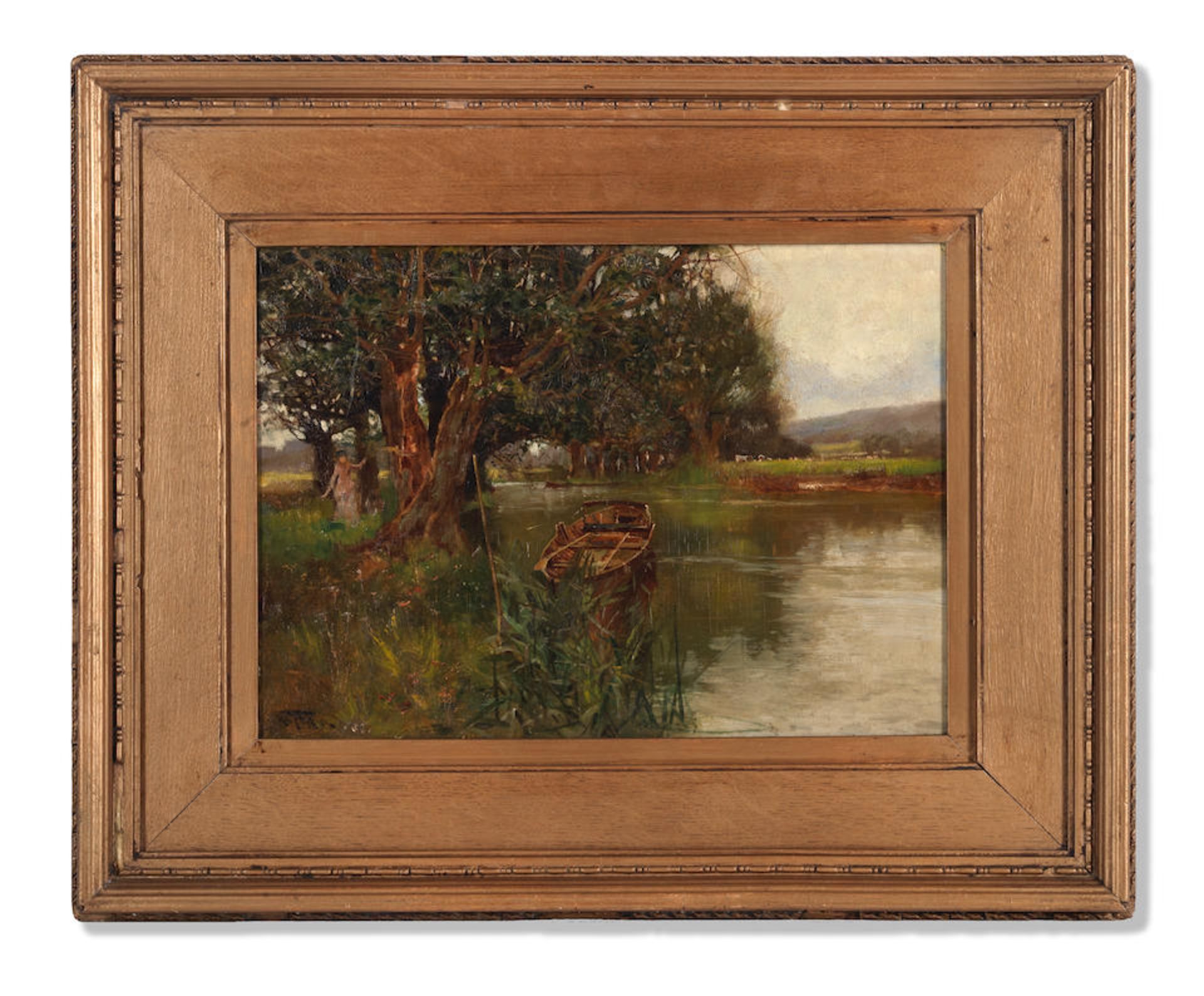 Henry Charles Fox (British, 1860-1925) Figure by a riverbank - Bild 2 aus 3