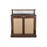 A Regency ormolu and brass mounted rosewood side cabinet or chiffonier in the French taste